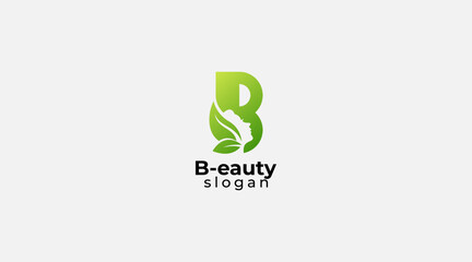 Letter B Beauty Logo Spa Nature Salon Design