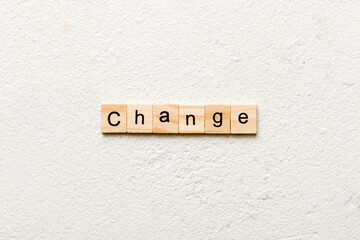 CHANGE word written on wood block. CHANGE text on cement table for your desing, concept