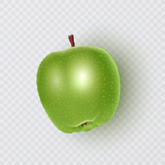 Green apple isolated on a white backgroun. Vector illustration