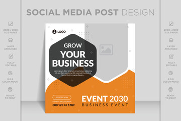 Digital marketing agency live webinar and corporate business social media banner post template