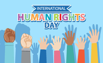 Fototapeta premium International Human Rights Day text for banner design
