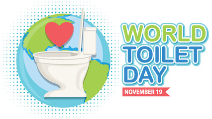 World toilet day text design