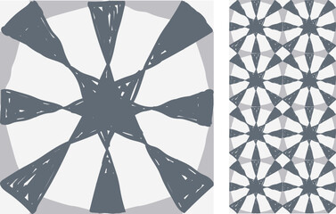 Seamless doodle geometric pattern. Abstract seamless tile. Hand drawn random linear design for ceramic tile, wallpaper, linoleum, textile, web page background. Geometric design tile.   - 546839996