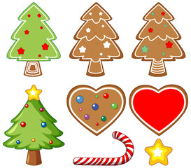Set of Christmas element object