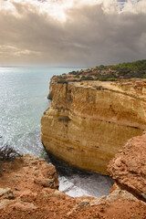 Impressive cliffs at the Benagil Caves site in southern Portugal