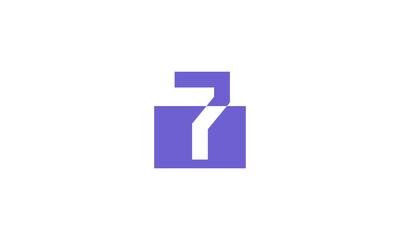 7 Number Purple Fresh Minimal Logo