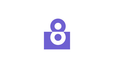 Obraz na płótnie Canvas 8 Number Purple Fresh Minimal Logo