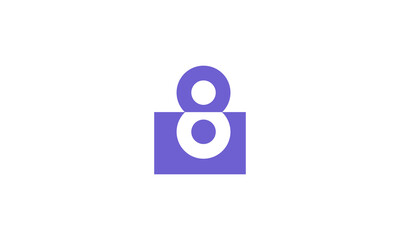 8 Number Purple Fresh Minimal Logo