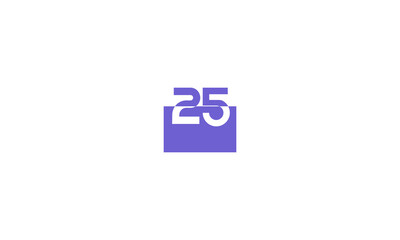 25 Number Purple Fresh Minimal Logo