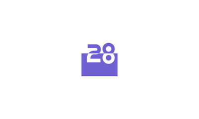 28 Number Purple Fresh Minimal Logo