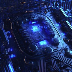  Abstract futuristic central computer Processors CPU concept. Motherboard digital chip. Integrated communication processor. 
