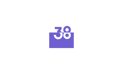 38 Number Purple Fresh Minimal Logo