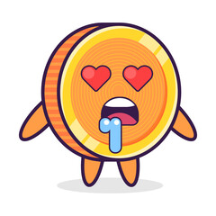 Naklejka premium ?haracter coin cartoon, love emotion