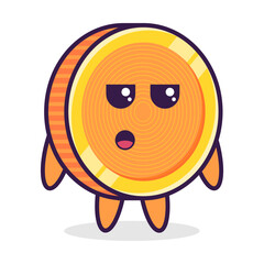 Character coin cartoon, surprised
