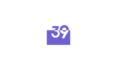 Obraz premium 39 Number Purple Fresh Minimal Logo
