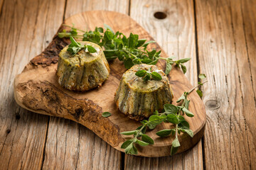 anchovies little cakes with herbs, traditional italian recipe
