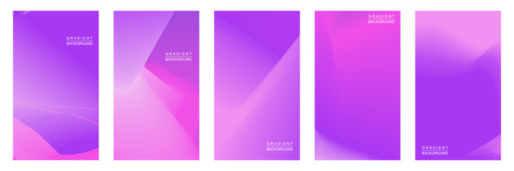 Colorful abstract fluid geometric gradient background set collection. Vector illustration. EPS 10.
