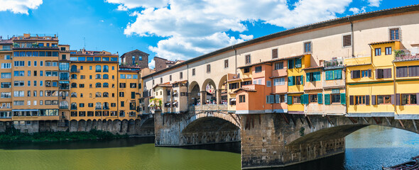 Ponte Vecchio Bridge over Arno River, Florence, Italy, Europe - obrazy, fototapety, plakaty