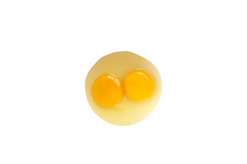 Top view of raw egg yolks on transparent background, png