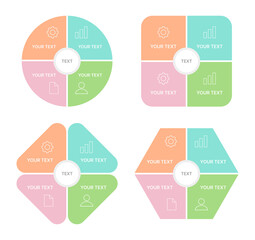 Set of infographic illustrations for presentations. Presentation, flyer, annual report, book, brochure, flyer template design.
