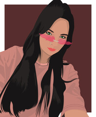 Portrait of a woman, art illustration