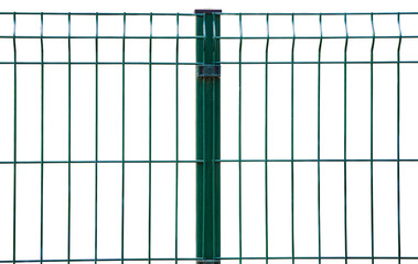 grating wire industrial fence , pvc metal fence panel on transparent background
