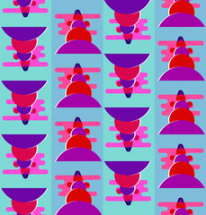 Snowmen and snowflakes, Christmas seamless vector pattern