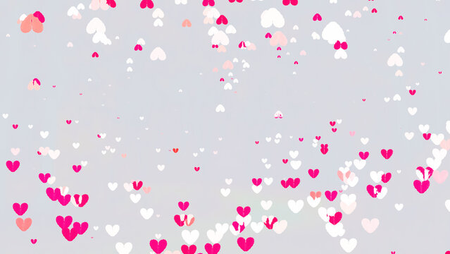 Red and white heart background, white background images ,