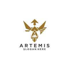 Artemis logo icon design template flat vector