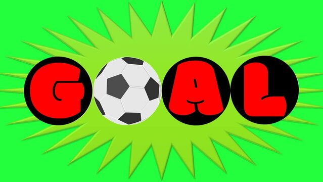 Animation of a soccer ball rolling into a goal. Goal animation in soccer.