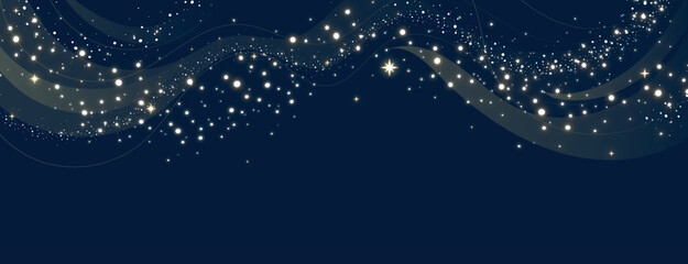 Sparkling Star Christmas Night Background