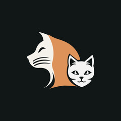 Dog logo, pet shop logo , positive negative space animal logo , simple dog logo