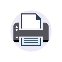 document print icon, paper and print illustration, a simple flat design