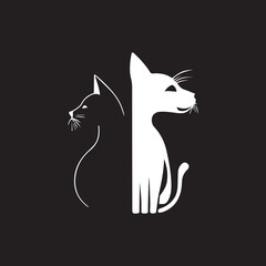 Cat logo , posive and negative logo , pet logo