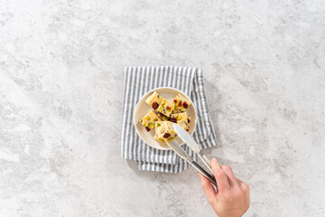 Cranberry pistachio fudge