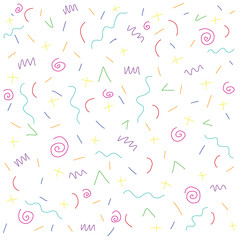 Set of shapes and lines. Colorful abstract lines