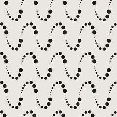 Essential monochrome geometric seamless vector pattern. Neutral geometry multi-use repeating pattern tile for packaging and backgrounds. 