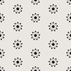 Naklejka na ściany i meble Essential monochrome geometric seamless vector pattern. Neutral geometry multi-use repeating pattern tile for packaging and backgrounds. 