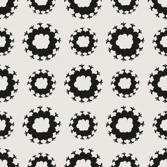 Essential monochrome geometric seamless vector pattern. Neutral geometry multi-use repeating pattern tile for packaging and backgrounds. 