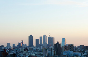 Fototapeta na wymiar sunset over the city, Nagoya Japan