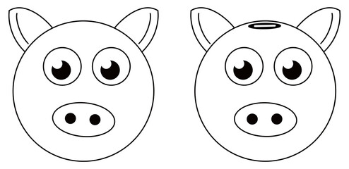 Pig And Piggy Bank Clipart Isolated