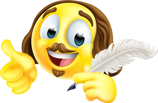 Shakespeare Poet Emoticon Emoji Cartoon Face Icon