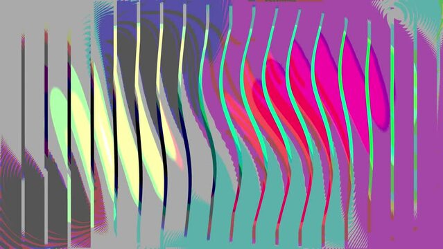 Against the background of multi-colored spots, the lines move from left to right and bend as they move. Animated background and club video. Endless cycle. The loop