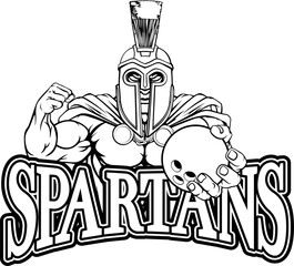 Fototapeta premium Spartan Trojan Bowling Sports Mascot