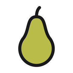 Pear outline icon. Editable stroke. Vector graphics