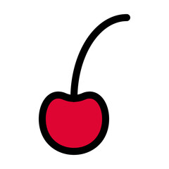 Cherry outline icon. Editable stroke. Vector graphics