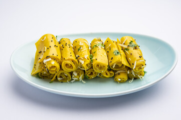 Khandvi or Patuli, Dahivadi, Suralichi Vadi, is a savory snack from Maharashtria and gujarat