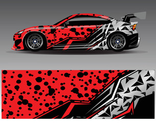 Obraz premium Graphic abstract stripe racing background kit designs for wrap vehicle race car rally adventure and livery