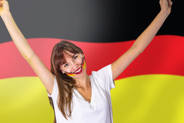 Germany national team football fans cheering their team at the 2022 world championships, football...