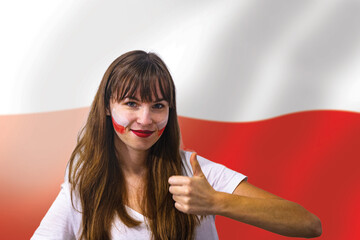 Polish national team football fans cheering their team at the 2022 world championships, football...